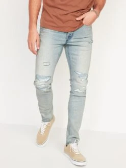 Old Navy Skinny Built-In Flex Ripped Jeans For Men -Unde Clothing Shop cn28639126