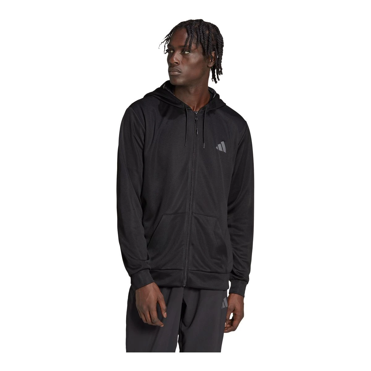 Adidas Men's Train Essential+ BL Full Zip Hoodie 1 Adidas Men's Train Essential+ BL Full Zip Hoodie