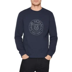 CLUB MONACO Crest Straight-Fit Logo-Print Sweatshirt