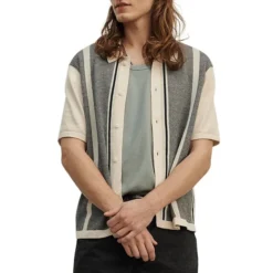 Madewell Striped Button-Up Polo Sweater