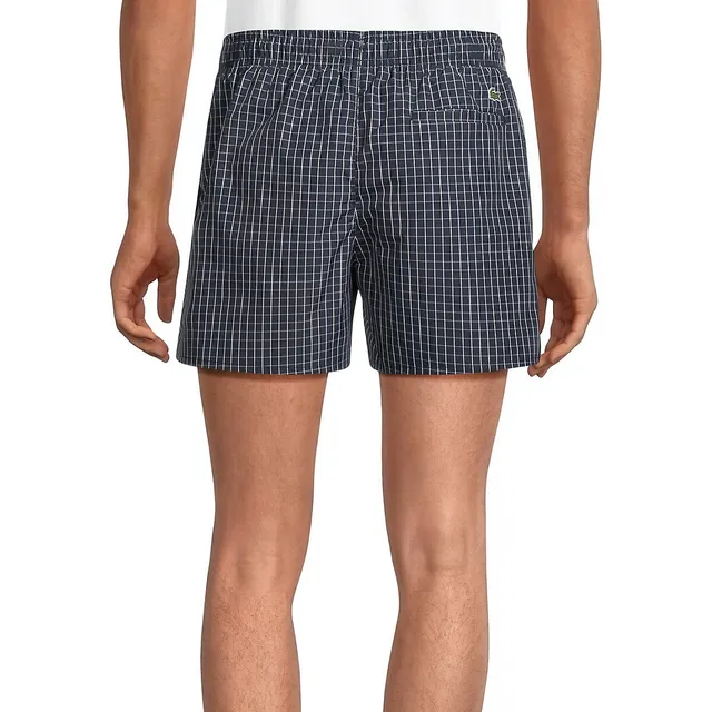 Lacoste Grid-Print Taffeta Swim Shorts 2 Lacoste Grid-Print Taffeta Swim Shorts - Image 2