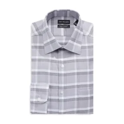 Van Heusen Performance Knit Moisture-Wicking Quick-Dry Slim-Fit Plaid Dress Shirt