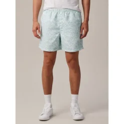 Geo Flower Print Dock Swim Shorts