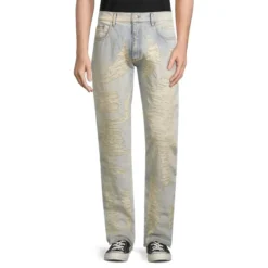 Destroyed Embroidery Jeans