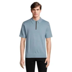 PAUL SMITH Short-Sleeve Quarter-Zip Polo Sweater