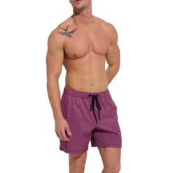 Casual Tropical Leaf 4-Way Stretch Swim Trunks