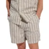 Beach Linen Striped Cover-Up Shorts