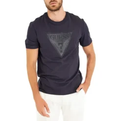 Guess Slim-Fit Shiny Triangle Logo Graphic T-Shirt