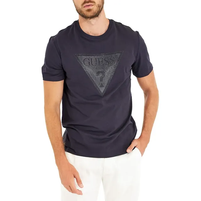 Guess Slim-Fit Shiny Triangle Logo Graphic T-Shirt 1 Guess Slim-Fit Shiny Triangle Logo Graphic T-Shirt
