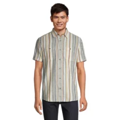 Linen And Cotton Vertical Stripe Shirt