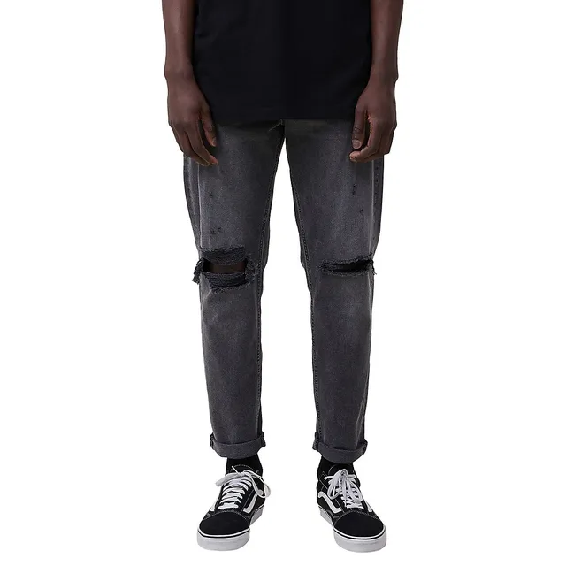 COTTON ON Relaxed-Fit Distressed Tapered Jeans 1 COTTON ON Relaxed-Fit Distressed Tapered Jeans