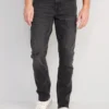 Old Navy Slim Built-In Flex Ripped Black Jeans For Men