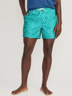 Old Navy Printed Swim Trunks For Men -- 5-inch Inseam