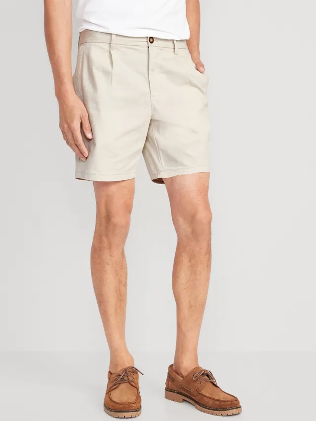 Old Navy Slim Built-In Flex Ultimate Chino Pleated Shorts For Men -- 7-inch Inseam 1 Old Navy Slim Built-In Flex Ultimate Chino Pleated Shorts For Men -- 7-inch Inseam