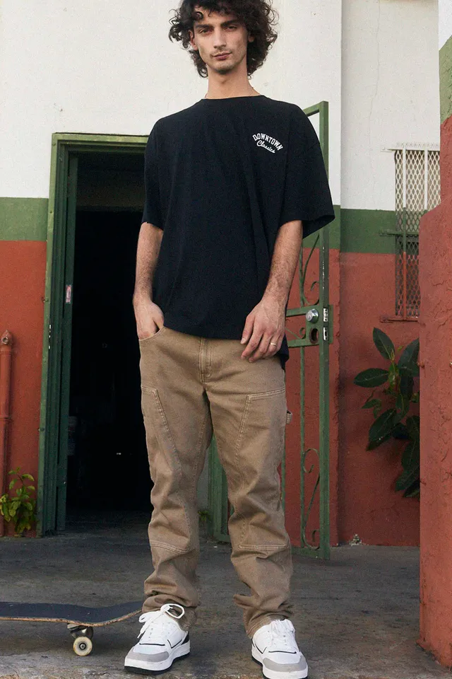 Ardene Man Light Brown Carpenter Pants | Size | Cotton/Elastane 1 Ardene Man Light Brown Carpenter Pants | Size | Cotton/Elastane