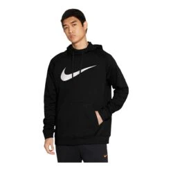 Nike Men's Dri-FIT Swoosh Pullover Hoodie French Terry Moisture-Wicking