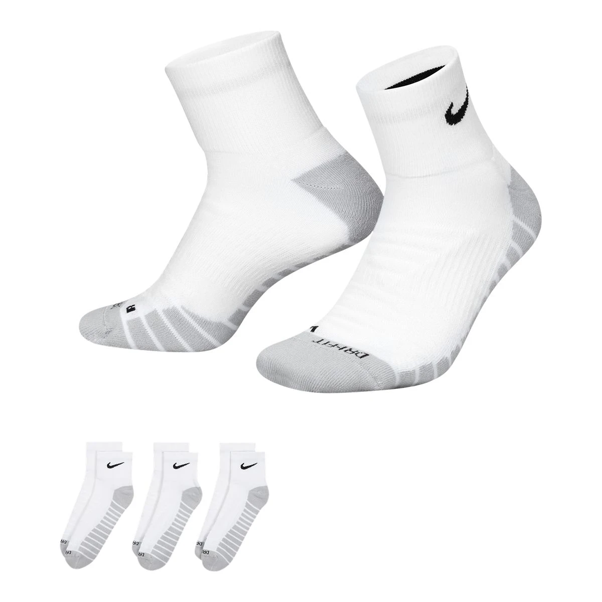Nike Men's Everyday Plus Ankle Socks Cushioned 3-Pack 2 Nike Men's Everyday Plus Ankle Socks Cushioned 3-Pack - Image 2