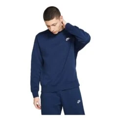 Nike Sportswear Men's Club Sweatshirt - Midnight Navy -Unde Clothing Shop nike nsw club bb crew top q3 midnight navy s 8095844a 498c 4b94 af61 9eb43abf42ec