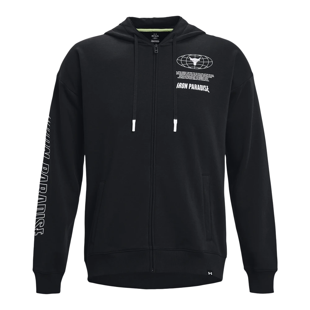 Under Armour Men's Project Rock Rival Full Zip Hoodie Cotton Blend 1 Under Armour Men's Project Rock Rival Full Zip Hoodie Cotton Blend